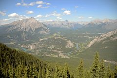 11 Banff Below Cascade Mountain, Bow River, Tunnel Mountain, Mount Astley, Mount Aylmer, Mount Inglismaldie, Mount Girouard From Sulphur Mountain At Top Of Banff Gondola In Summer.jpg
